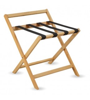 Hotel Type Suitcase Holder With Wooden Back Natural
