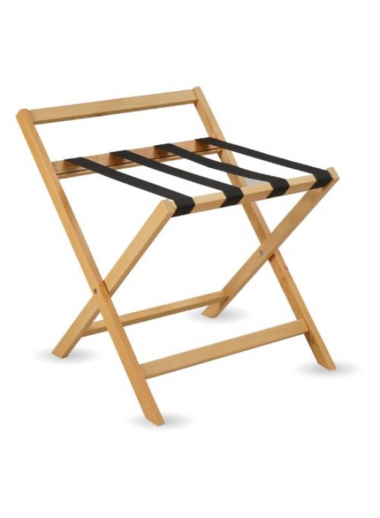 Hotel Type Suitcase Holder With Wooden Back Natural