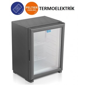 MNBAR MİNİBAR TERMOELEKTRİK (PELTİER) SİSTEM CAM KAPI 40 LT  SİYAH RENK 